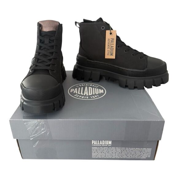 Palladium L’Originale Revolt Hi TX Combat Black Boots Women’s Size 6 Medium - Picture 1 of 14